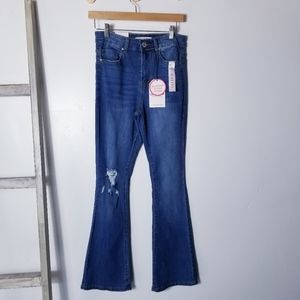 NWT CATCH STITCH COLLECTION HIGH RISE LIGHTWEIGHT DISTRESSED FLARE JEANS SIZE 5